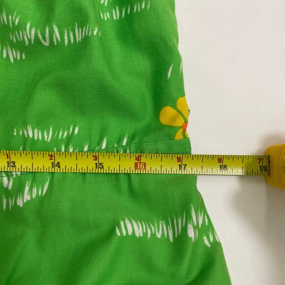VTG Malia Honolulu Womens Hawaiian Dress Green Yellow Colorful Floral Retro - Picture 6 of 14